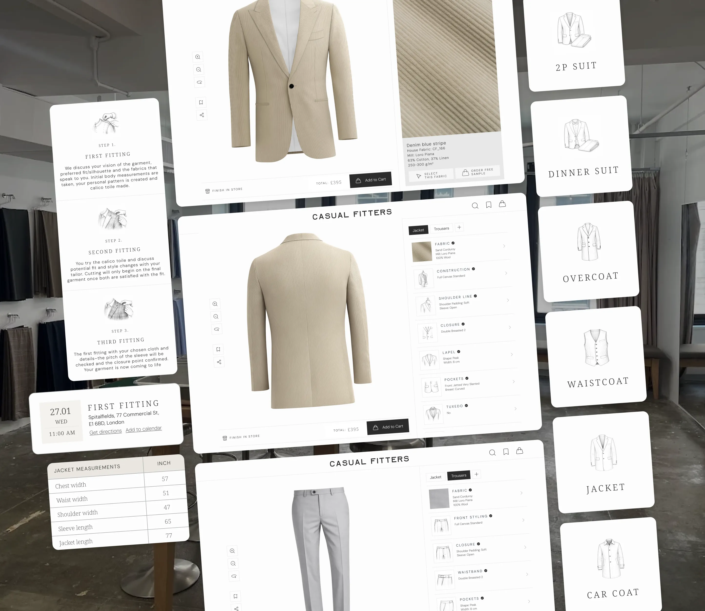 How a made-to-measure brand built a premium e‑commerce experience from the ground up – final design screens